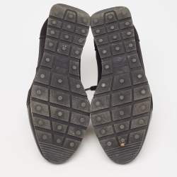 Pre Owned Balenciaga Black Leather and Mesh Race Runner Sneakers Size 38