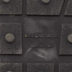 Pre Owned Balenciaga Black Leather and Mesh Race Runner Sneakers Size 38