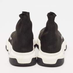 Balenciaga Black Knit Fabric Speed Trainer High Top Sneakers Size 38