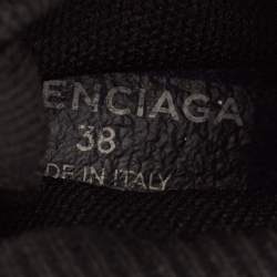 Balenciaga Black Knit Fabric Speed Trainer High Top Sneakers Size 38