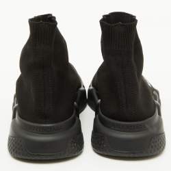 Balenciaga Black Knit Fabric Speed Trainer Slip On Sneakers Size 38