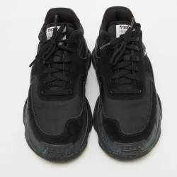 Balenciaga Black Nylon and Suede Triple S Sneakers Size 38