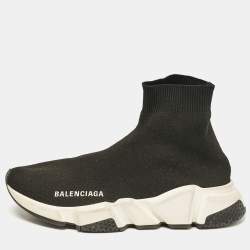 Balenciaga Black Knit Fabric Speed Slip On Sneakers Size 36