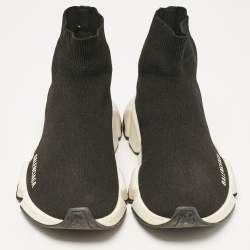 Balenciaga Black Knit Fabric Speed Slip On Sneakers Size 36