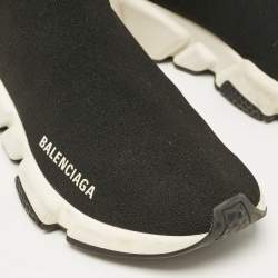 Balenciaga Black Knit Fabric Speed Slip On Sneakers Size 36