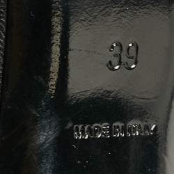 Pre Owned Balenciaga Black Fringe Leather Chain Detail Ankle Strap Sandals Size 39