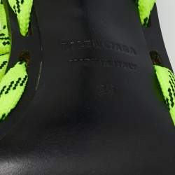 Balenciaga Neon Green Fabric Lace Up Sandals Size 39