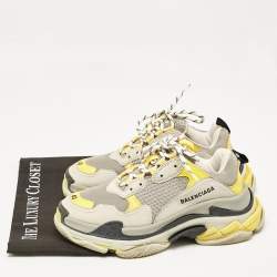 Balenciaga Multicolor Leather and Mesh Triple S Low Top Sneakers Size 40