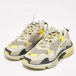 Balenciaga Multicolor Leather and Mesh Triple S Low Top Sneakers Size 40