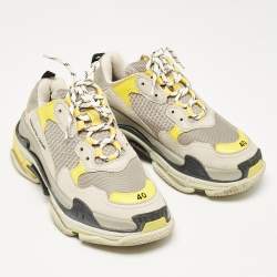 Balenciaga Multicolor Leather and Mesh Triple S Low Top Sneakers Size 40