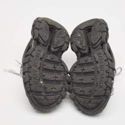 Balenciaga Black Faux Leather Track Mule Sneakers Size 37
