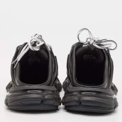 Balenciaga Black Faux Leather Track Mule Sneakers Size 37