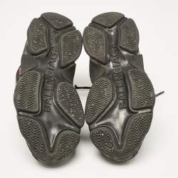 Pre Owned Balenciaga Black Faux Leather Triple S All Over Logo Sneakers Size 36