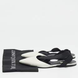 Balenciaga White Leather Knife Pointed Toe Slingback Flats Size 39