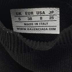 Balenciaga Black Knit Fabric Speed Trainer High Top Sneakers Size 38