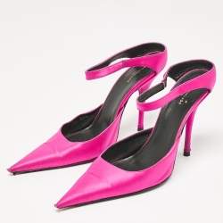 Balenciaga Pink Satin Pointed Toe Mary Jane Pumps Size 37.5