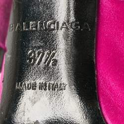Balenciaga Pink Satin Pointed Toe Mary Jane Pumps Size 37.5