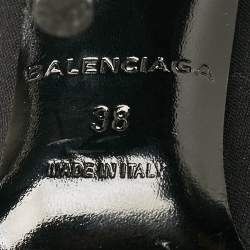 Balenciaga Black Stretch Fabric Knife Mid Calf Boots Size 38      