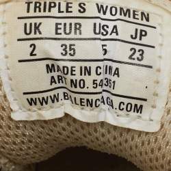 Balenciaga Cream Leather and Mesh Triple S Clear Sneakers Size 35