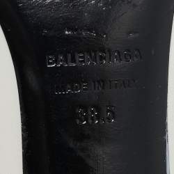 Balenciaga White Leather Knife Bow Mules Size 38.5