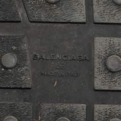 Pre Owned Balenciaga Blue/Black Mesh and Suede Race Runner Low Top Sneakers Size 38