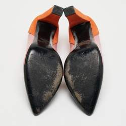 Balenciaga Multicolor Lizard Embossed and Leather Block Heel Pumps Size 39.5