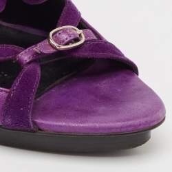 Pre Owned Balenciaga Purple Suede Strappy Sandals Size 39
