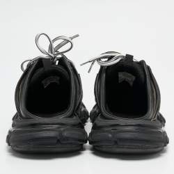 Balenciaga Black Faux Leather Track Mule Sneakers Size 39
