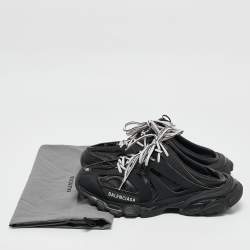 Balenciaga Black Faux Leather Track Mule Sneakers Size 39