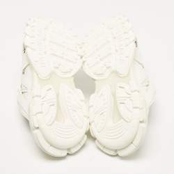 Pre Owned Balenciaga White Mesh and Faux Leather Track Mule Sneakers Size 39