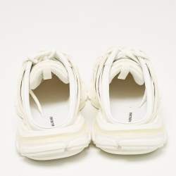 Pre Owned Balenciaga White Mesh and Faux Leather Track Mule Sneakers Size 39