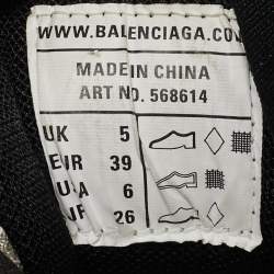 Balenciaga White/Black Faux Leather and Mesh Track 2 Sneakers Size 39