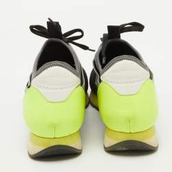 Balenciaga Multicolor Leather and Fabric Race Runner Low Top Sneakers Size 38