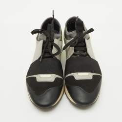 Balenciaga Multicolor Leather and Fabric Race Runner Low Top Sneakers Size 38