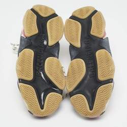 Pre Owned Balenciaga Multicolor Faux Leather and Mesh Triple S All Over Logo Lace Up Sneakers Size 39