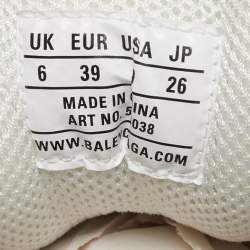 Pre Owned Balenciaga Multicolor Faux Leather and Mesh Triple S All Over Logo Lace Up Sneakers Size 39