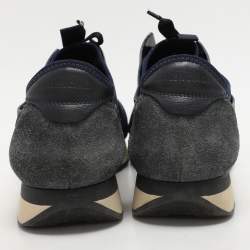 Balenciaga Blue Leather and Neoprene Race Runner Sneakers Size 40