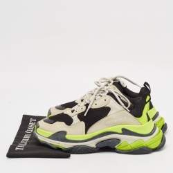 Balenciaga Multicolor Faux Leather and Mesh Track Lace Up Sneakers Size 41