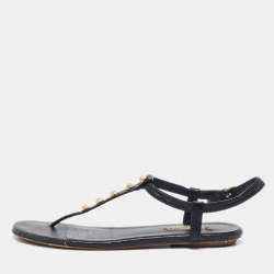 Balenciaga Black Leather Arena Flat Sandals Size 39