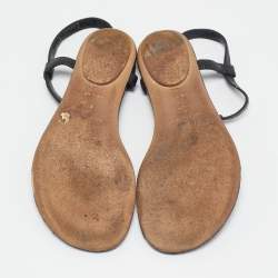 Balenciaga Black Leather Arena Flat Sandals Size 39