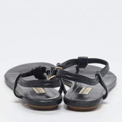 Balenciaga Black Leather Arena Flat Sandals Size 39