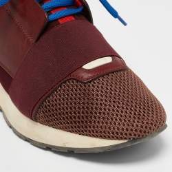 Balenciaga Multicolor Leather and Mesh Race Runner Low Top Sneakers Size 38