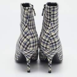 Balenciaga Multicolor Canvas BB Ankle Length Boots Size 39