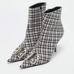 Balenciaga Multicolor Canvas BB Ankle Length Boots Size 39