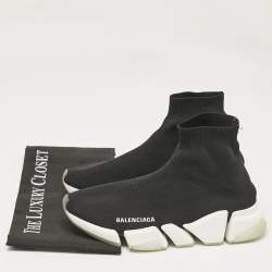 Pre Owned حذاء رياضي بالنسياغا سبيد أل تي قماش تريكو أسود مقاس 38