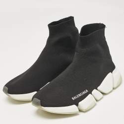 Pre Owned حذاء رياضي بالنسياغا سبيد أل تي قماش تريكو أسود مقاس 38