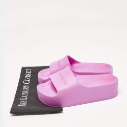 Balenciaga Pink Rubber Platform Chunky Slide Sandals Size 36