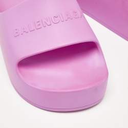 Balenciaga Pink Rubber Platform Chunky Slide Sandals Size 36
