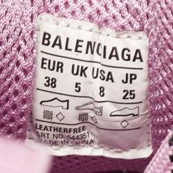 Balenciaga Pink Leather and Mesh Triple S Lace Up Sneakers Size 38