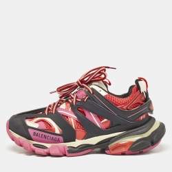Balenciaga Multicolor Faux Leather and Mesh Track Sneakers Size 38